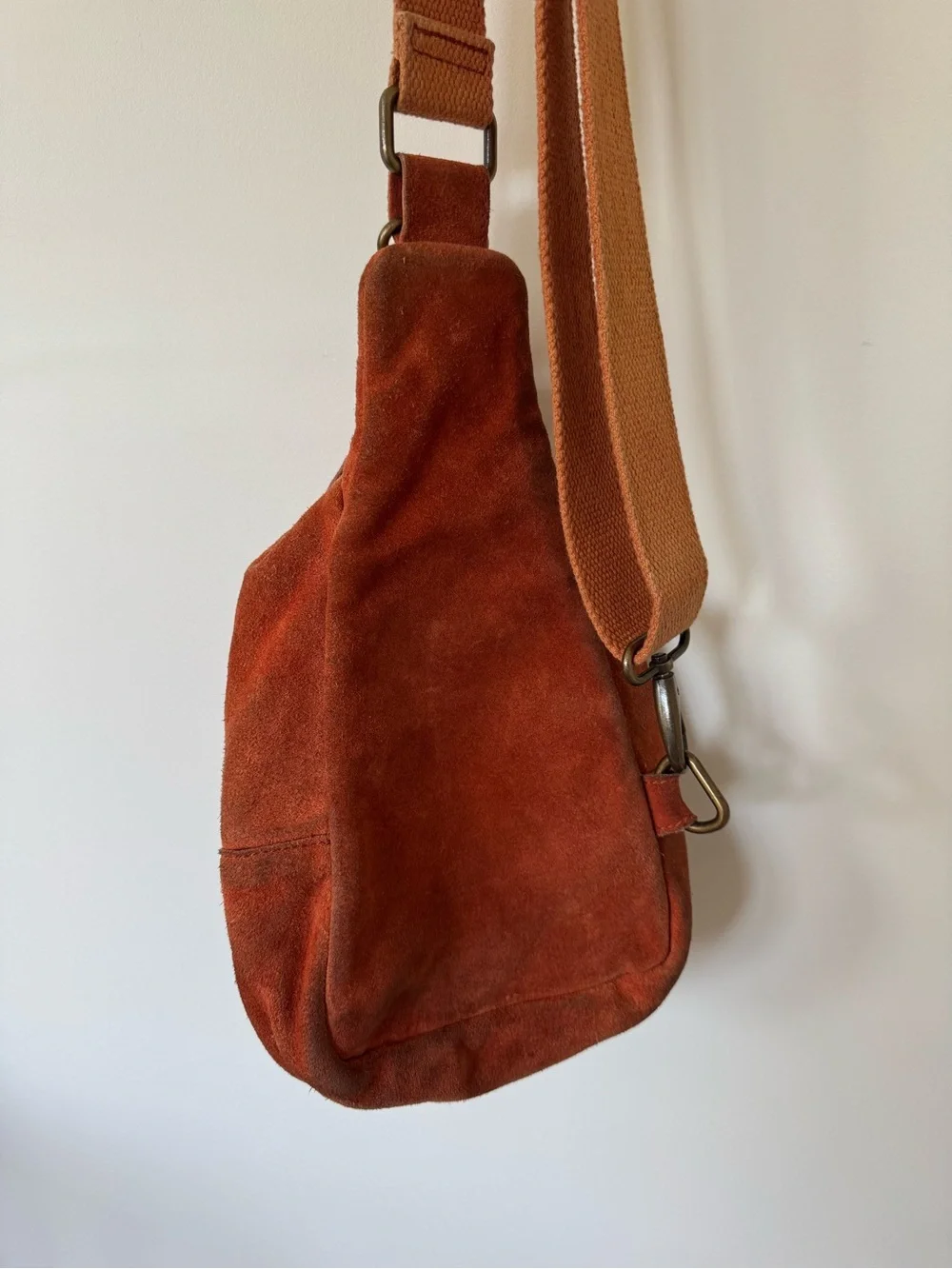 Free People Hudson Suede Sling Bag Burnt Orange Crossbody Boho